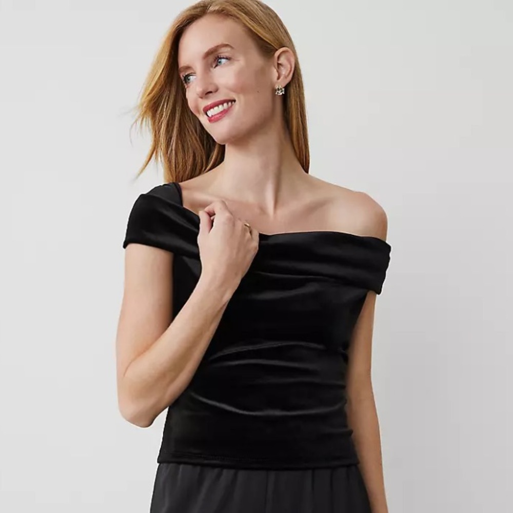 Ann Taylor • Velvet Asymmetrical Top • NWT • Size XXL